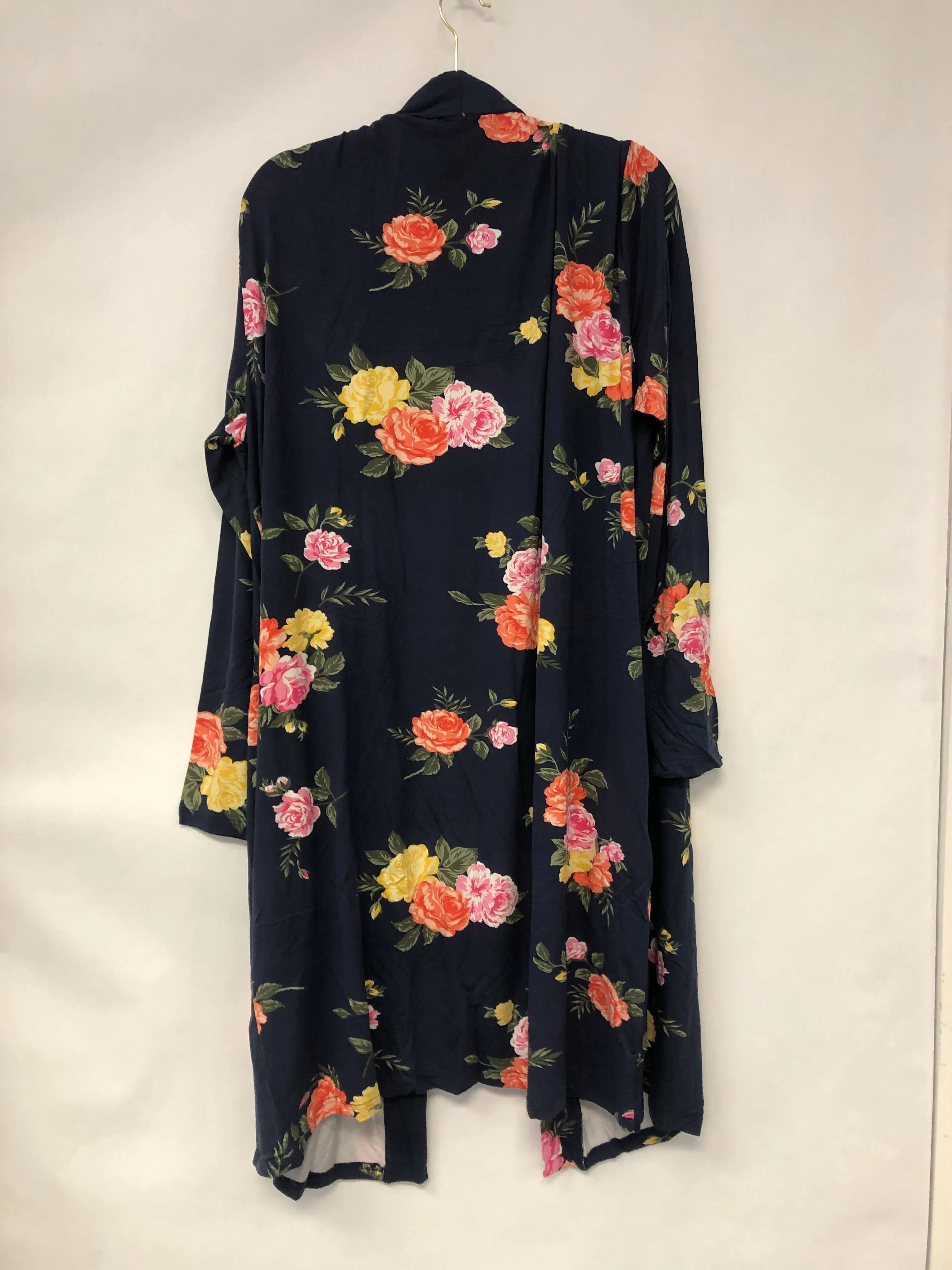 Outlet 6192 - Latched Mama Maternity Labor Nursing Robe - Navy English Garden - 4X/5X