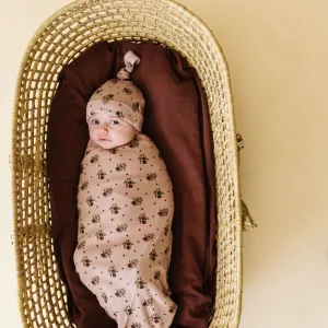 Rose Ditsy | Organic Swaddle Blanket & Hat