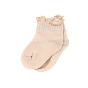 Scalloped Rib Socks - Beige