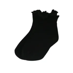 Scalloped Rib Socks - Black