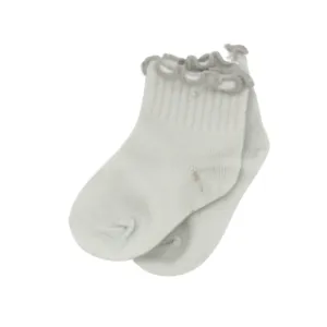 Scalloped Rib Socks - Light Grey