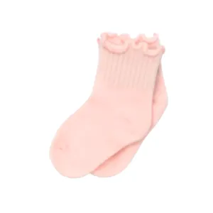 Scalloped Rib Socks - Light Pink