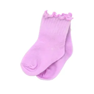 Scalloped Rib Socks - Lilac