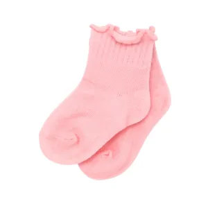 Scalloped Rib Socks - Pink