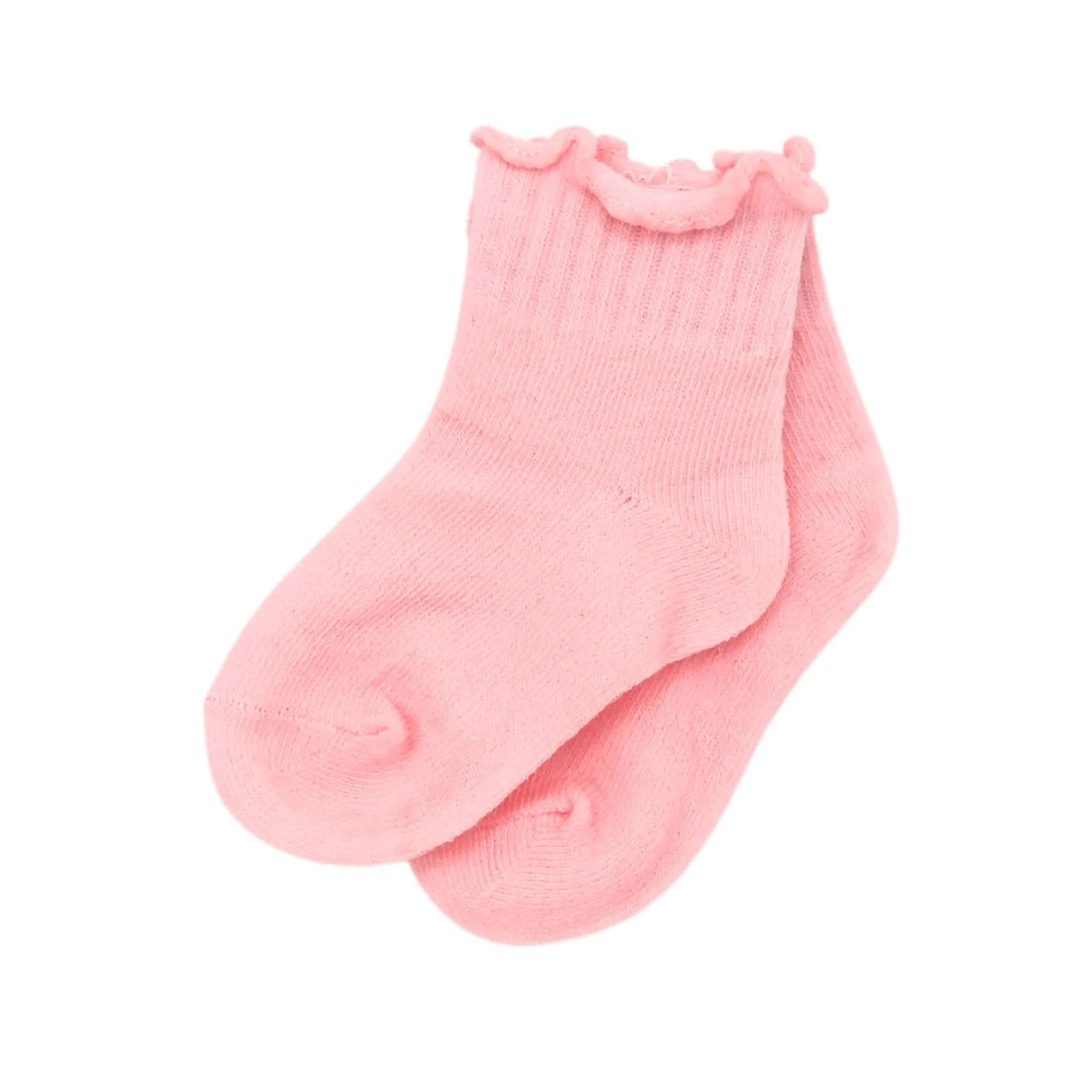 Scalloped Rib Socks - Pink