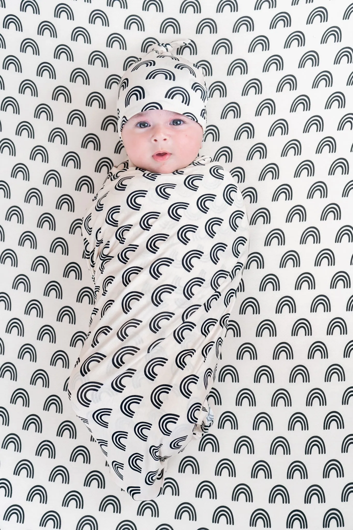 Simple Rainbow Dream Swaddle & Beanie