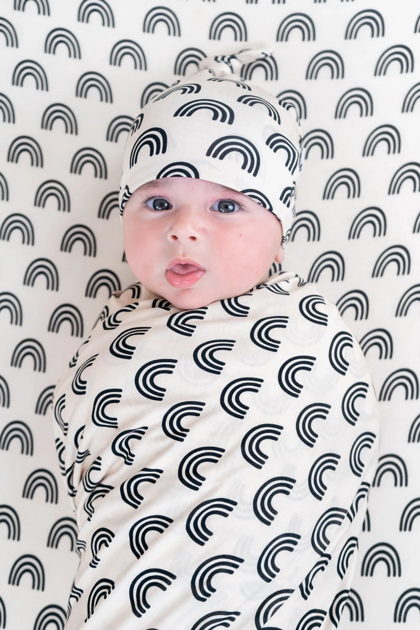 Simple Rainbow Dream Swaddle & Beanie