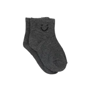 Smile Expression Socks - Dark Grey