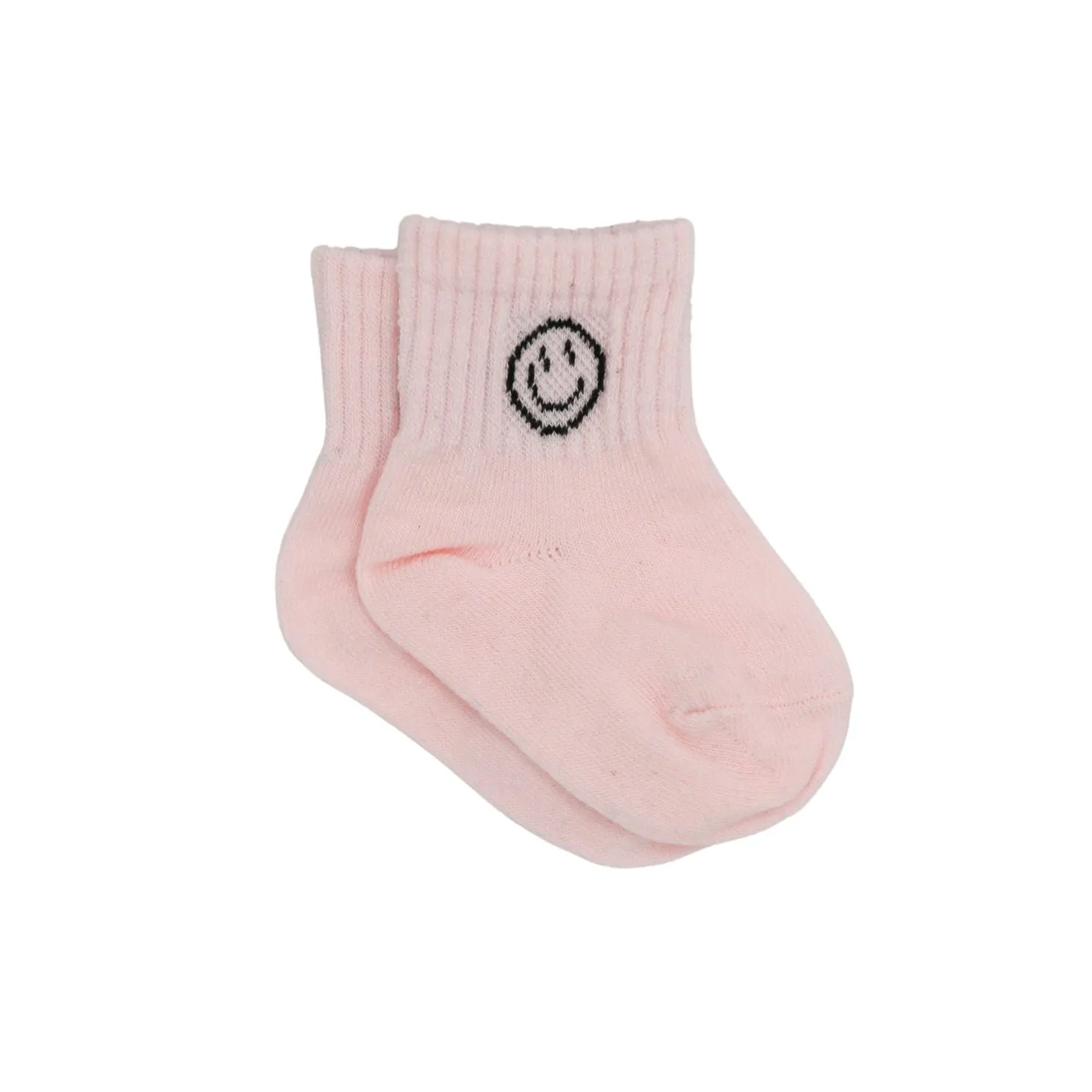 Smiling Face Socks - Light Pink