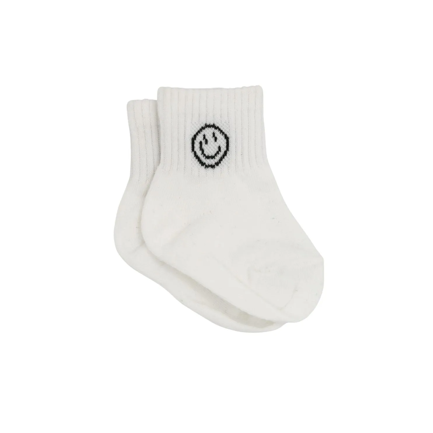 Smiling Face Socks - White