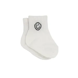 Smiling Face Socks - White