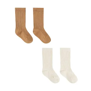Socks Set of 2 - Natural / Golden - FINAL SALE