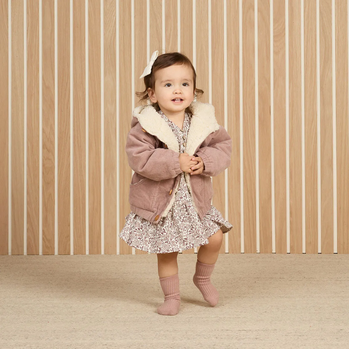 Socks Set of 2 - Natural / Mauve - FINAL SALE