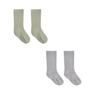Socks Set of 2 - Sage / Periwinkle - FINAL SALE