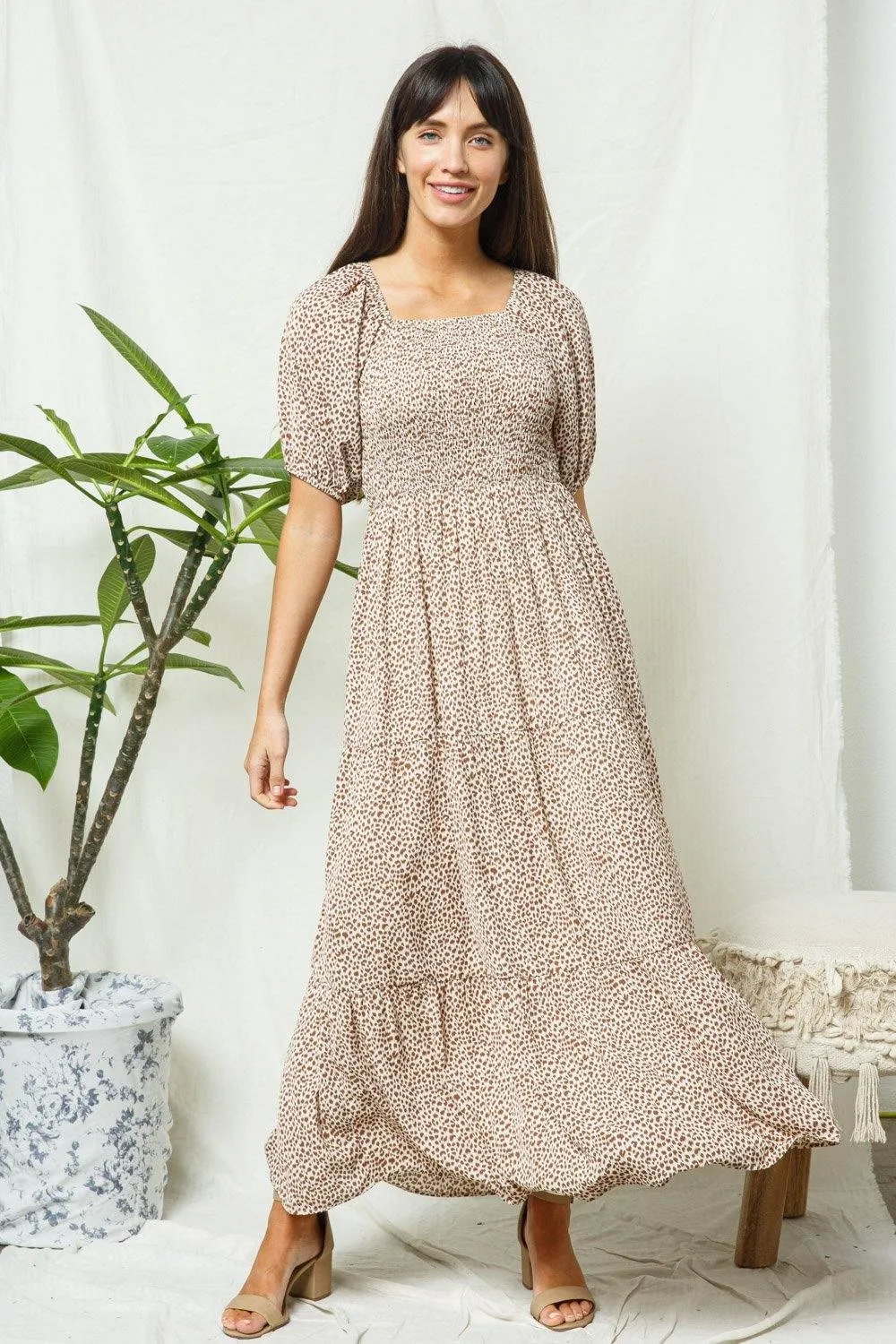 Square Neck Maxi Dress - Cream