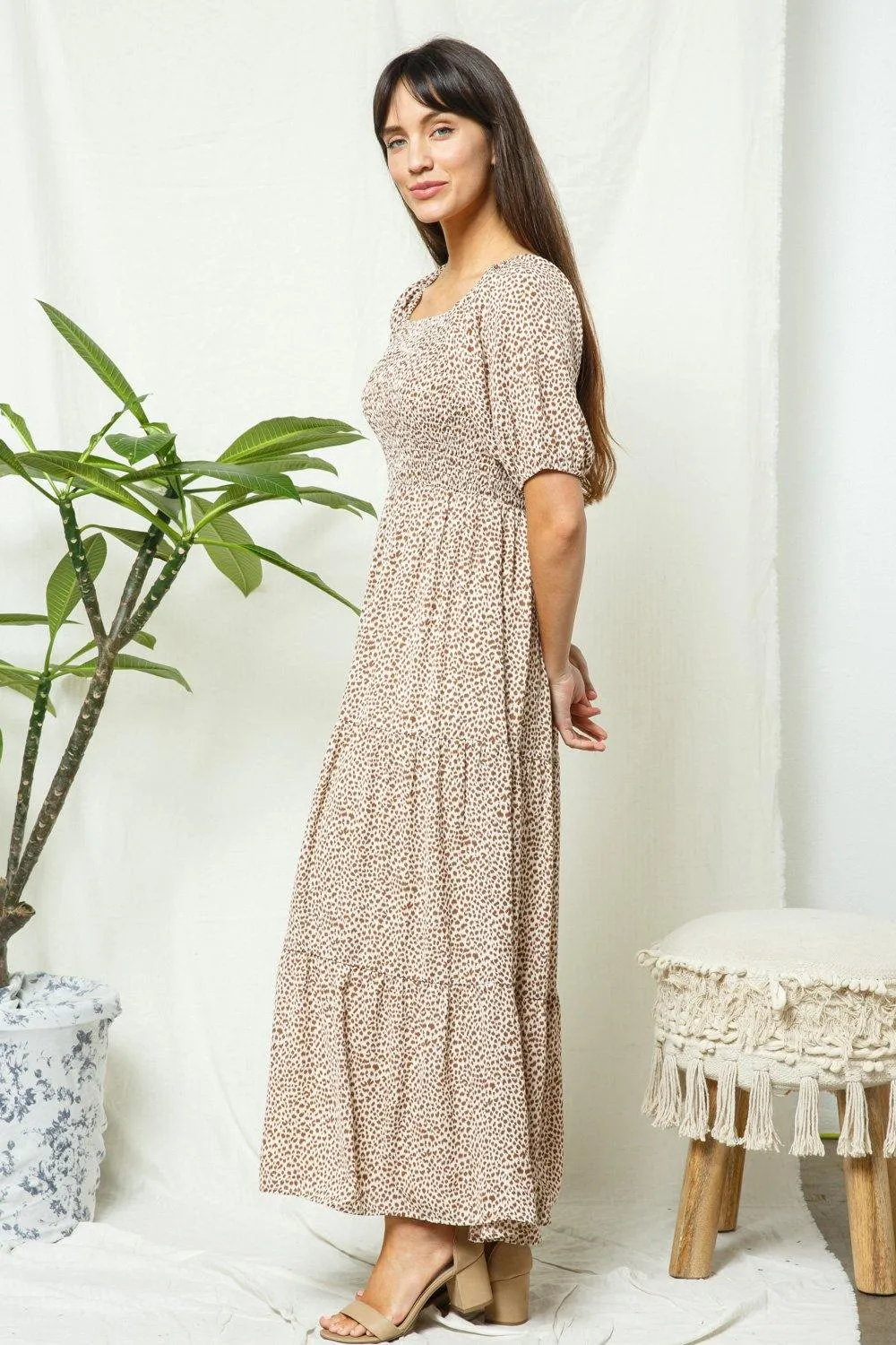 Square Neck Maxi Dress - Cream