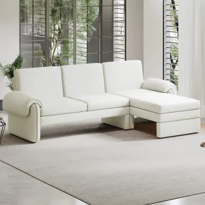 Streamdale 94" Convertible Futon Sofa Bed w/ Chaise & Pillows