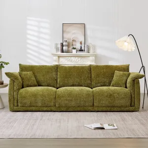 Streamdale 98.5" Green Linen Sofa with Pillows
