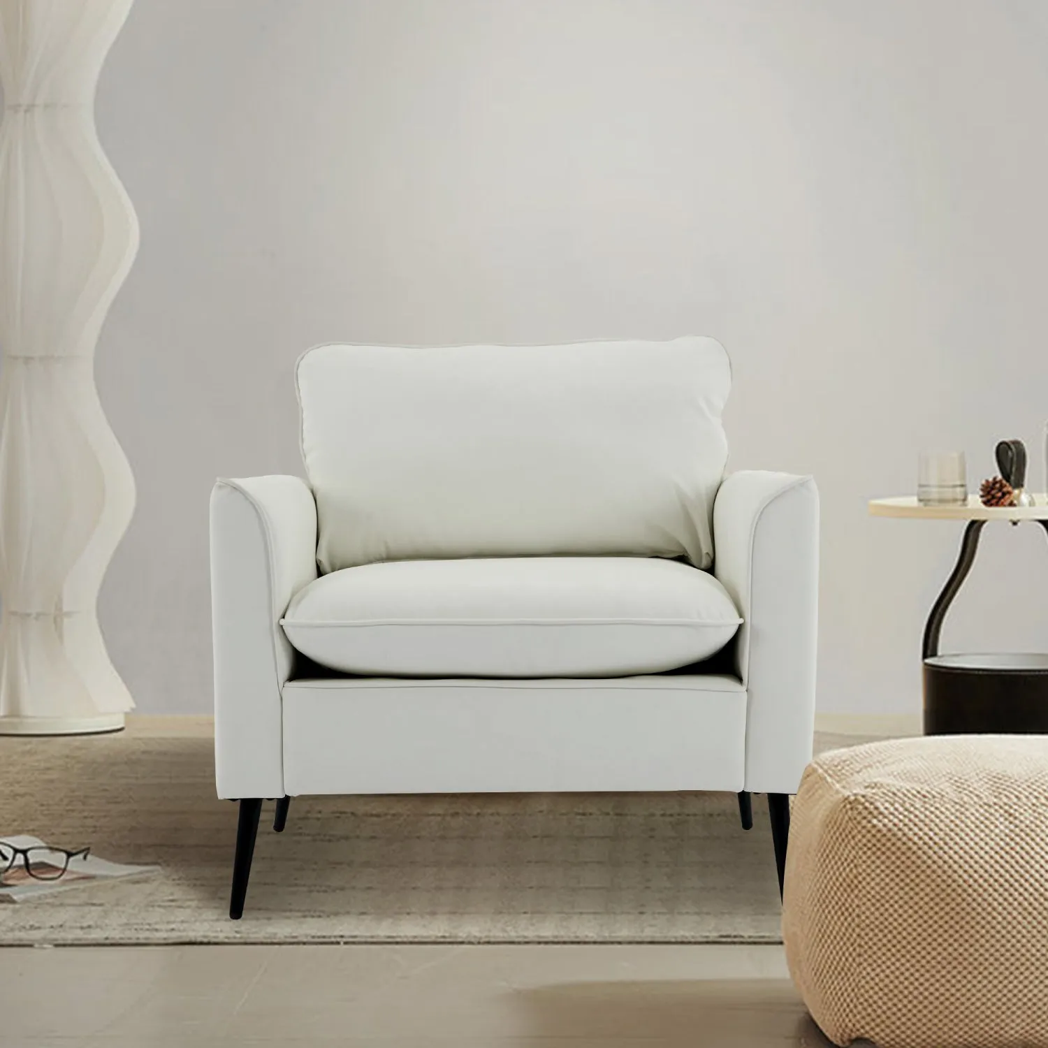 Streamdale Cat Paw Cream White Sofa: Elegant, Cozy, and Easy to Assemble