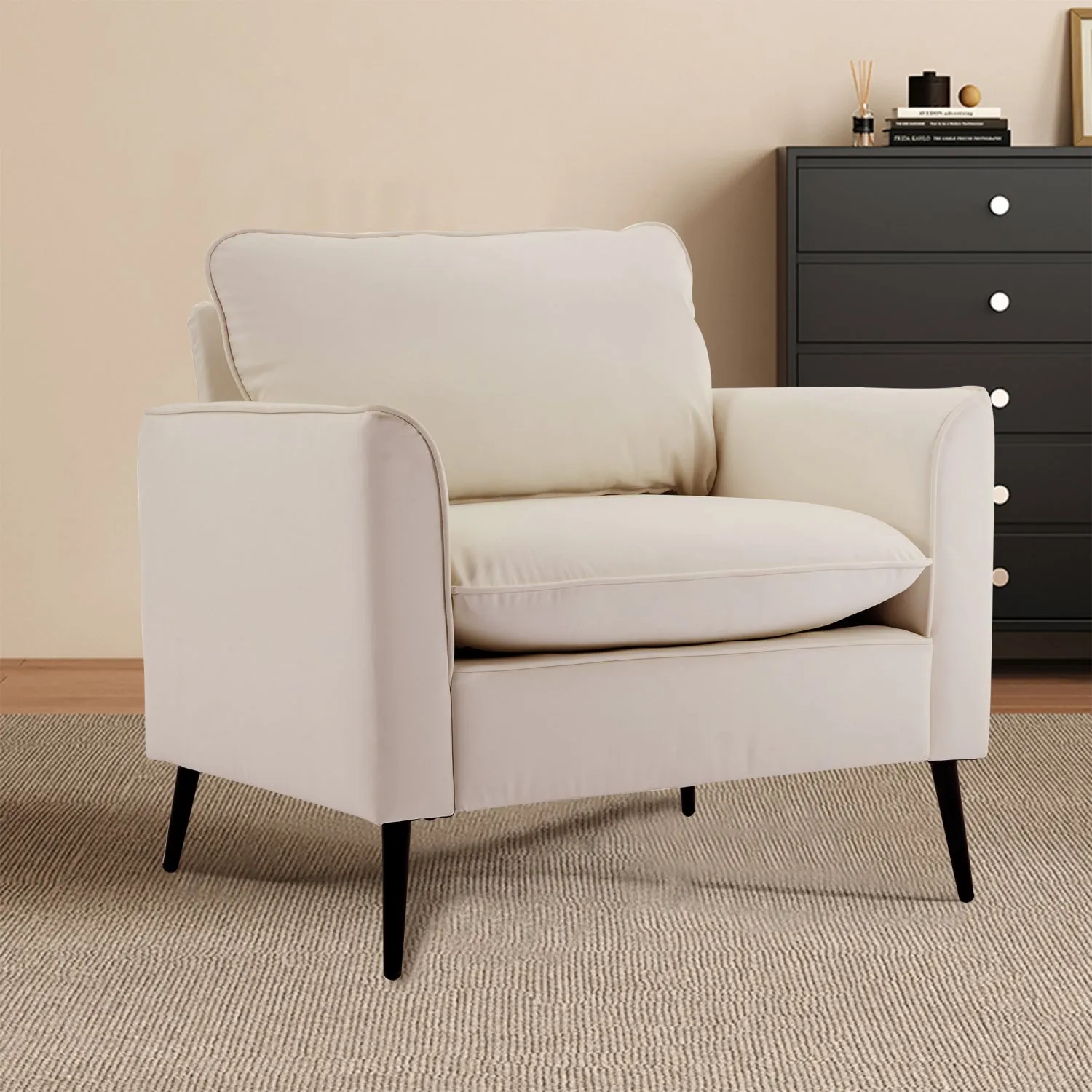 Streamdale Cat Paw Cream White Sofa: Elegant, Cozy, and Easy to Assemble