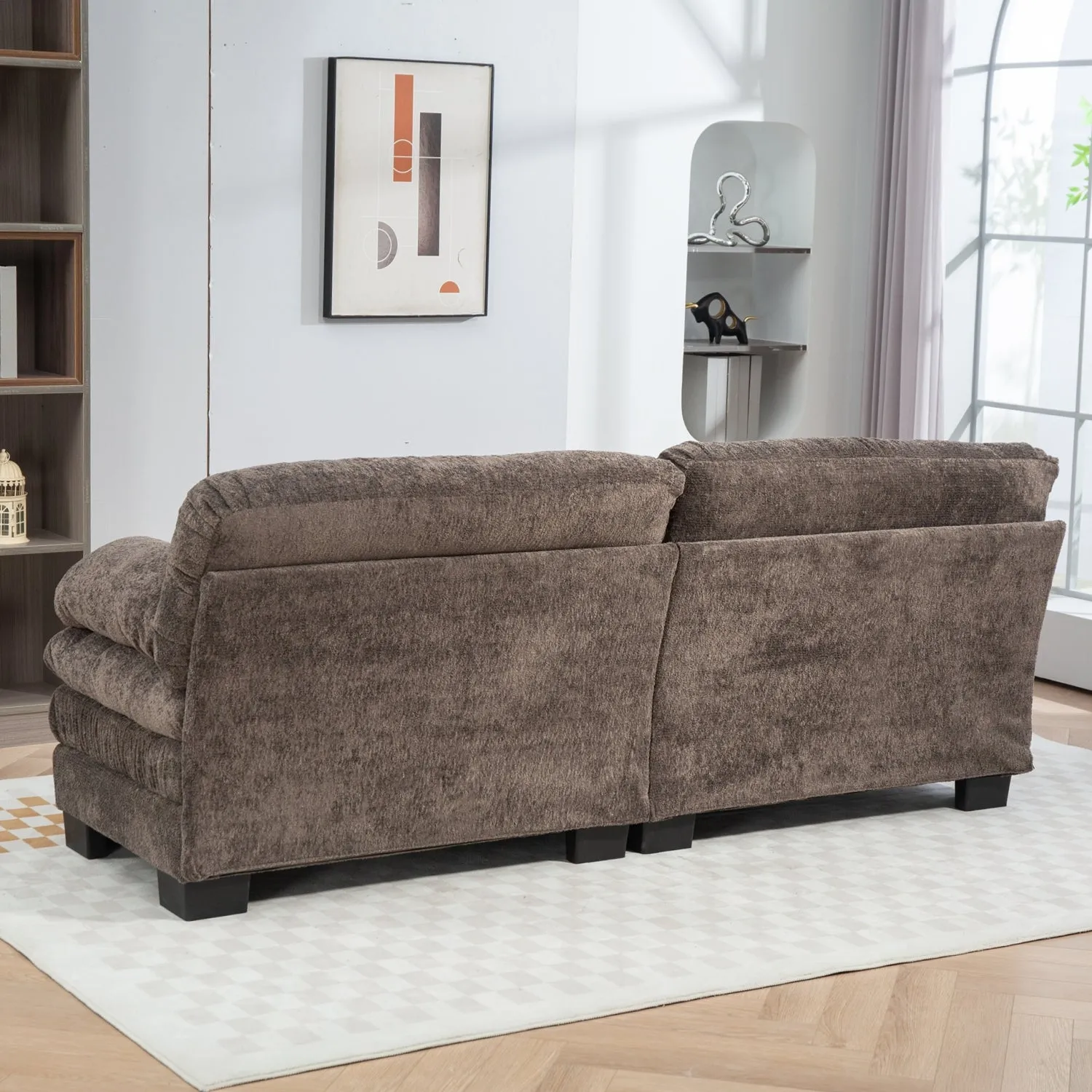 Streamdale Gray Chenille Sectional Sofa Sleeper