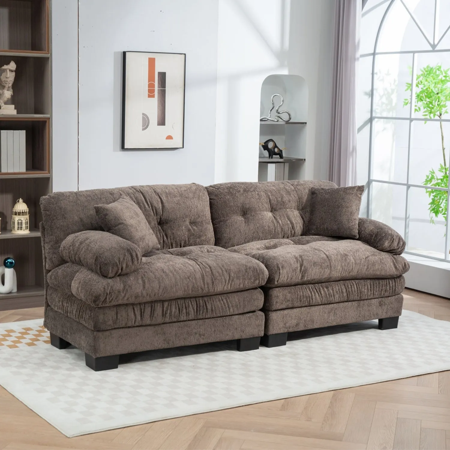 Streamdale Gray Chenille Sectional Sofa Sleeper