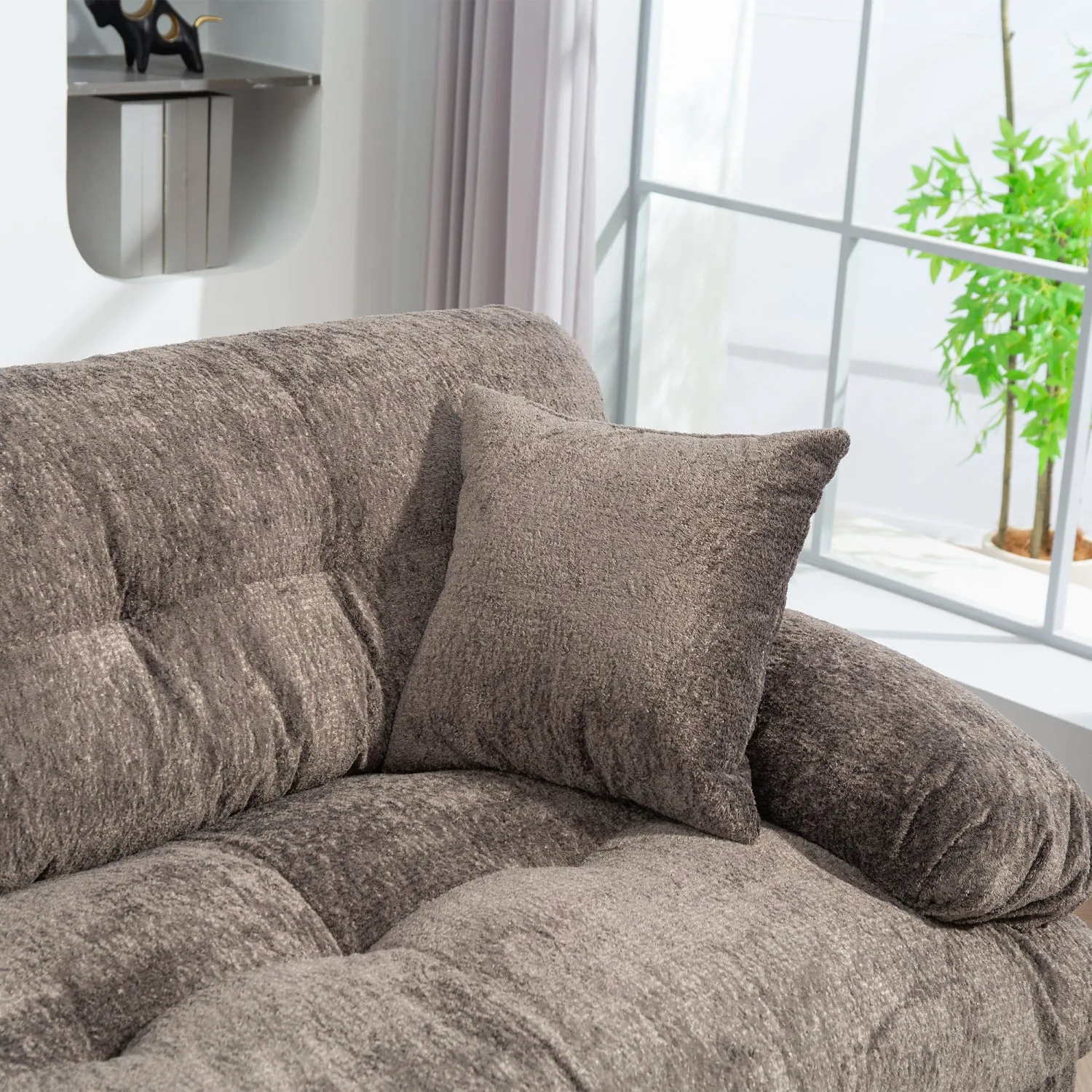 Streamdale Gray Chenille Sectional Sofa Sleeper