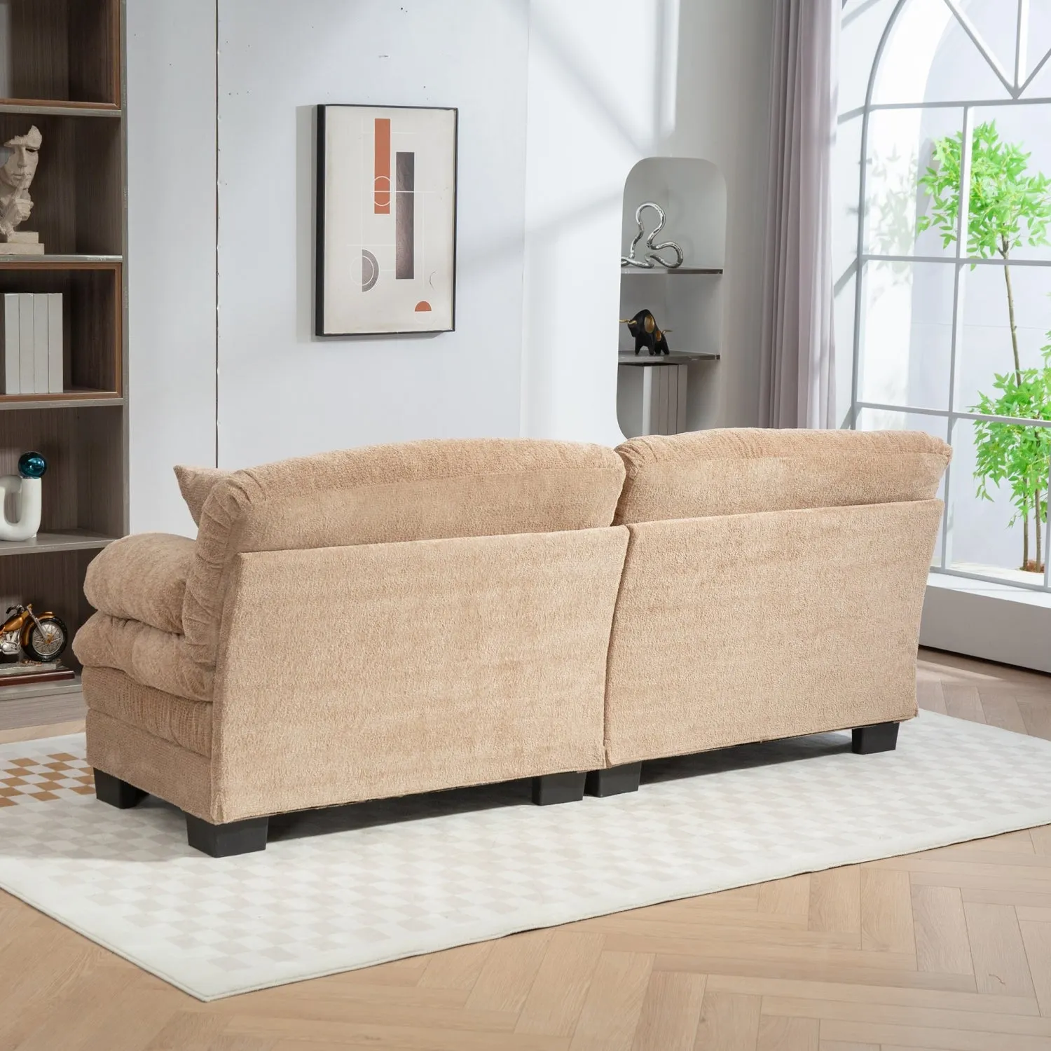 Streamdale Khaki Chenille Sectional Sofa Sleeper