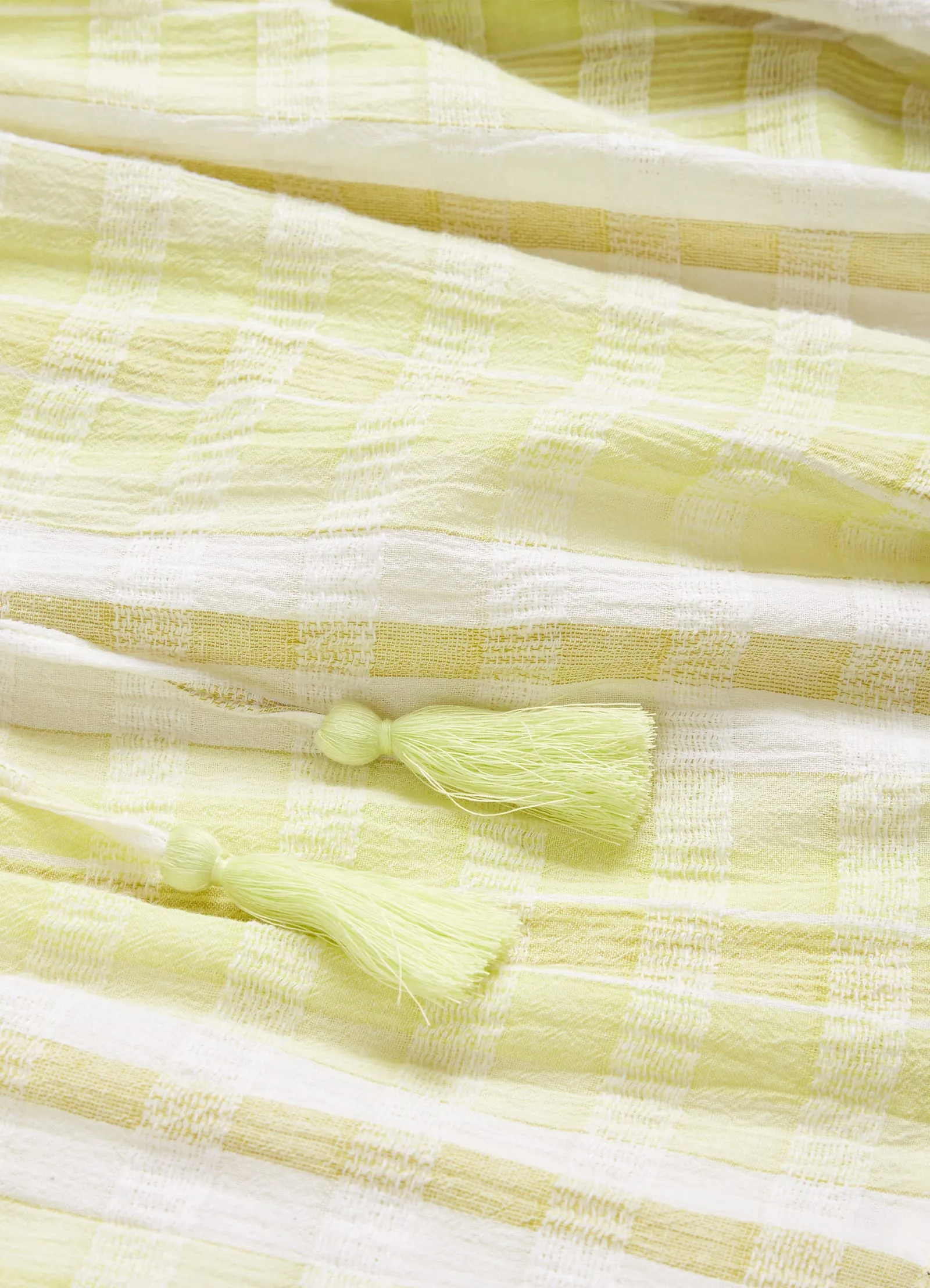 Textured Gingham Maxi Dress - Wild Lime