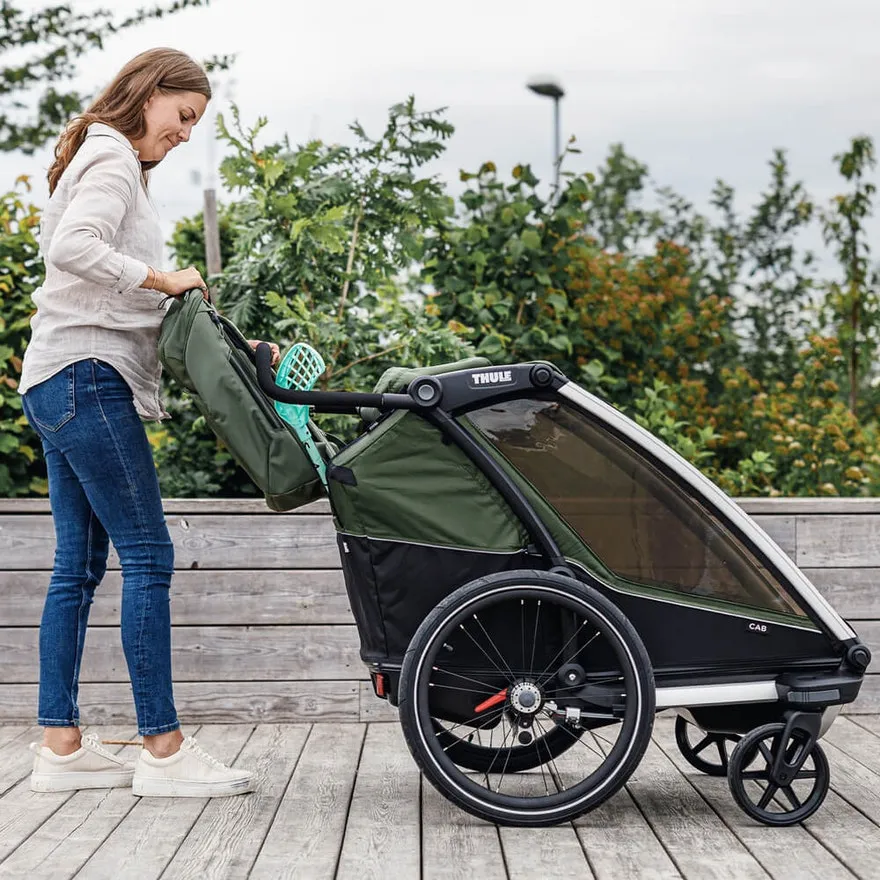 Thule Chariot Cab - 2 Seat Multisport Bike Trailer Aluminium/Cypress Green