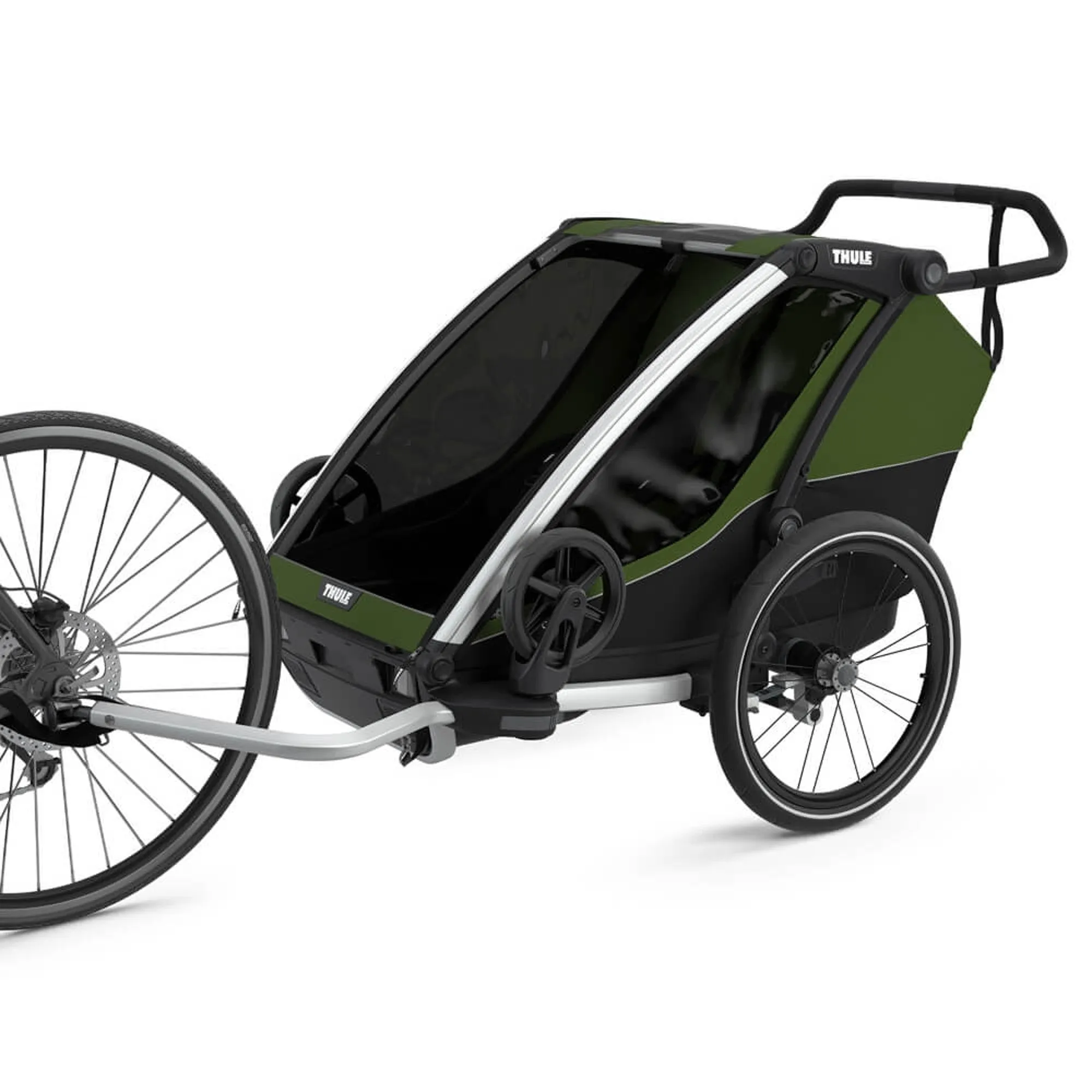 Thule Chariot Cab - 2 Seat Multisport Bike Trailer Aluminium/Cypress Green