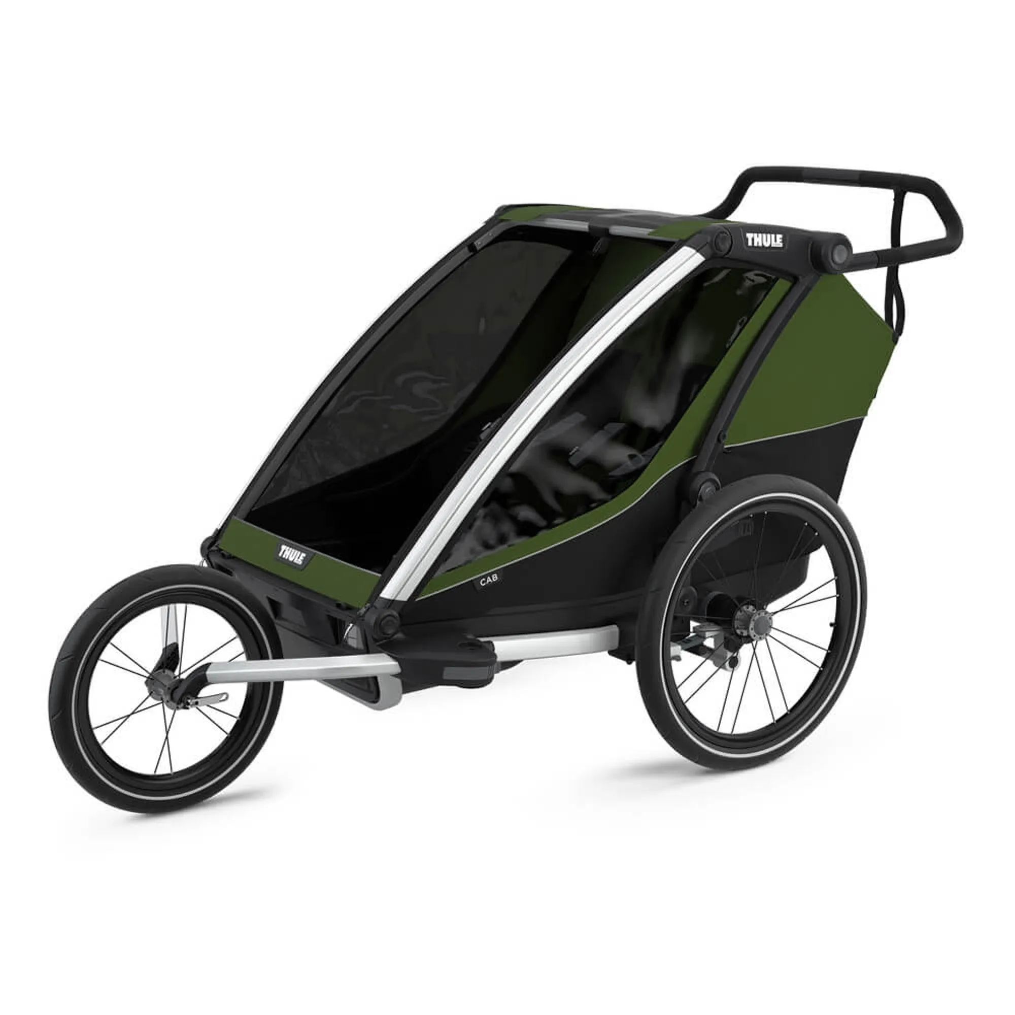 Thule Chariot Cab - 2 Seat Multisport Bike Trailer Aluminium/Cypress Green