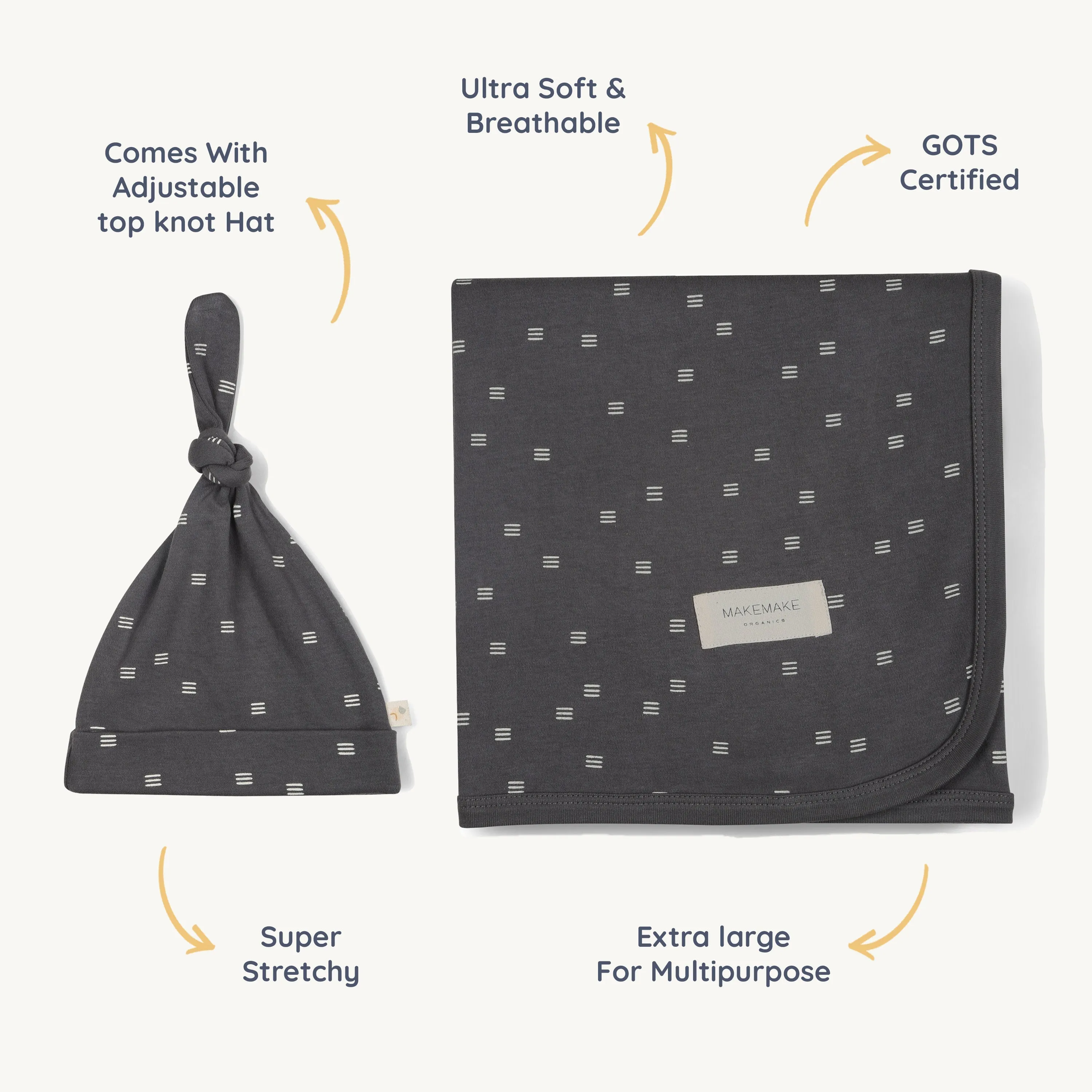 Tribe | Organic Swaddle Blanket & Hat