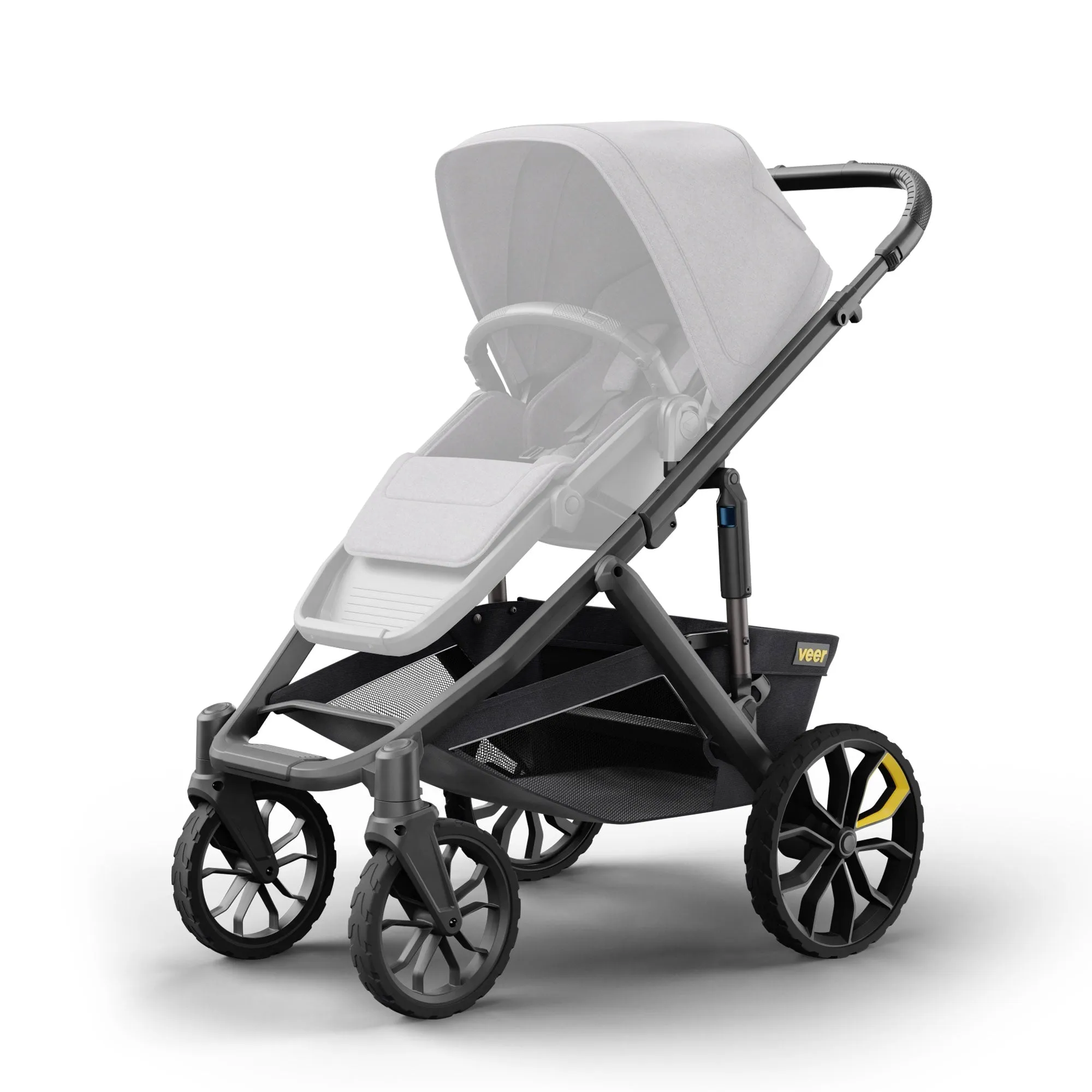 Veer Switch&Roll Luxe with Infant Car Seat Adapter Bundle - &Roll Stroller Frame / Switchback Seat Luxe - Gray Granite / Adapter