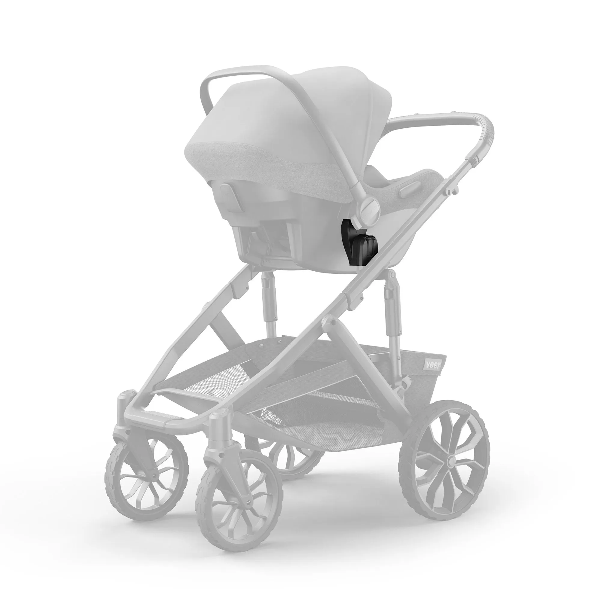 Veer Switch&Roll Luxe with Infant Car Seat Adapter Bundle - &Roll Stroller Frame / Switchback Seat Luxe - Gray Granite / Adapter