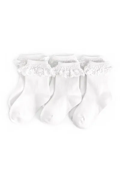 White Lace Midi Socks 3-Pack